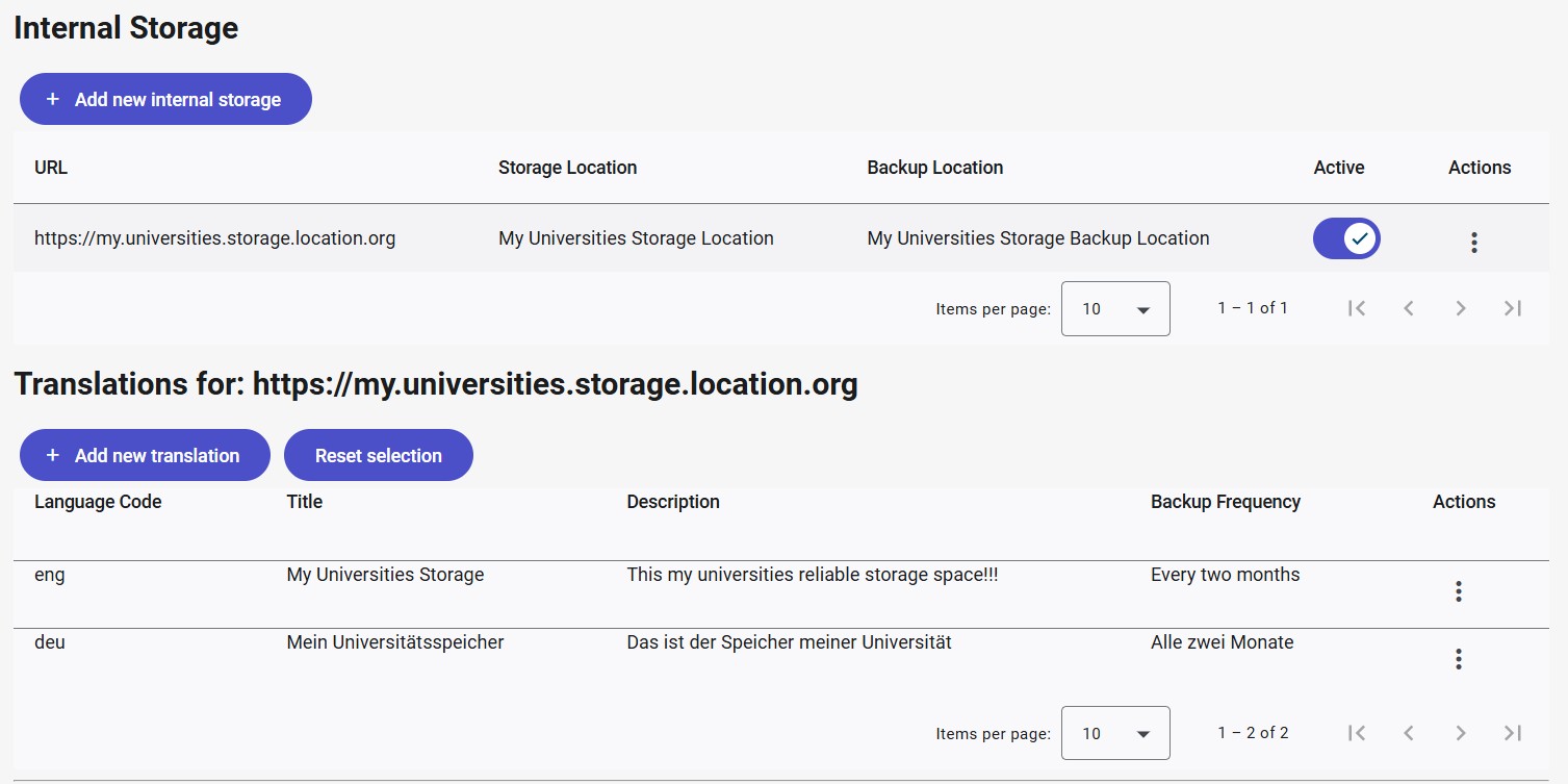 Storage translation added